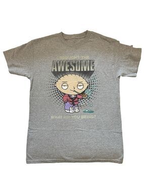 FAMILY GUY Men's Grey T-Shirt Medium